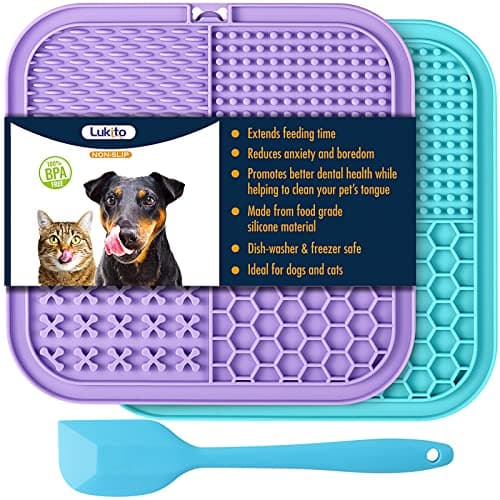 LUKITO Lick Mat for Pets with Suction Cups, Anxiety Relief Toy, Slow Feeder Mat